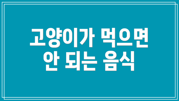 고양이가 먹으면 안 되는 음식