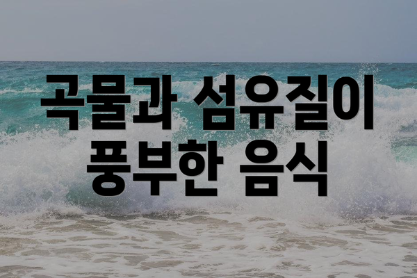 곡물과 섬유질이 풍부한 음식