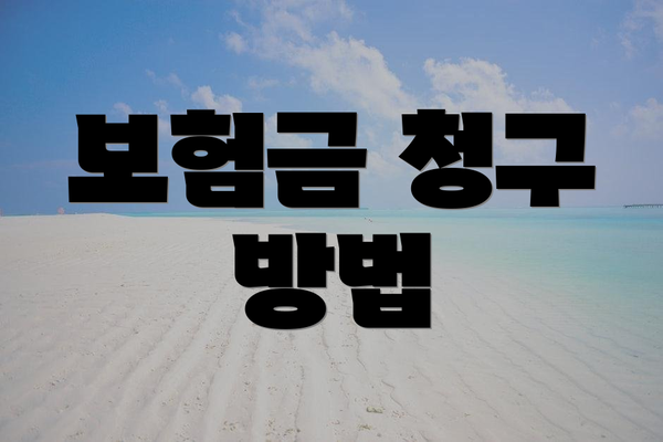 보험금 청구 방법