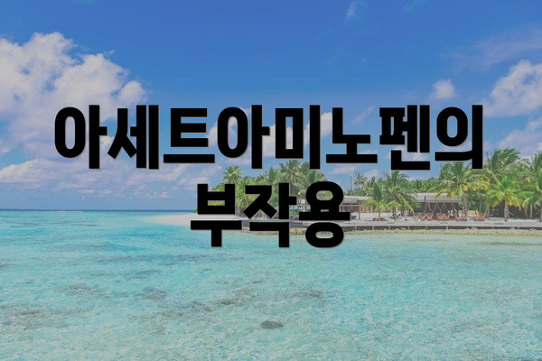 아세트아미노펜의 부작용