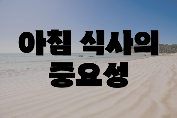 아침 식사의 중요성