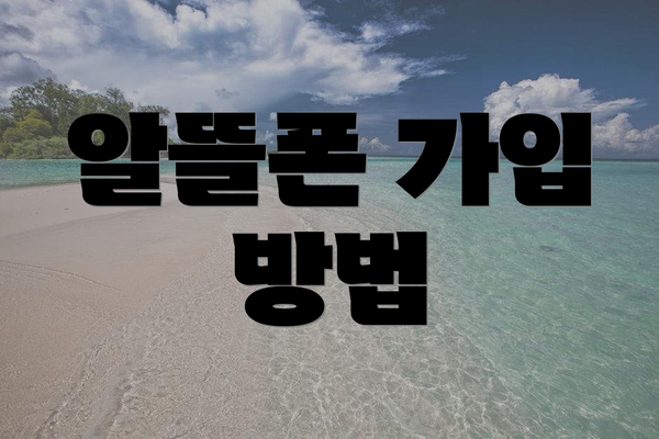 알뜰폰 가입 방법
