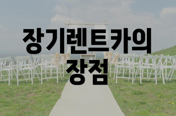 장기렌트카의 장점