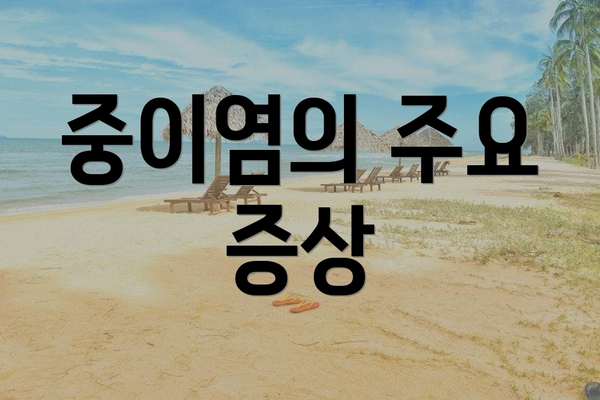 중이염의 주요 증상