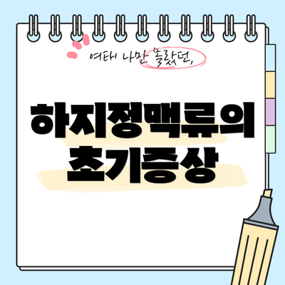 하지정맥류의 초기증상