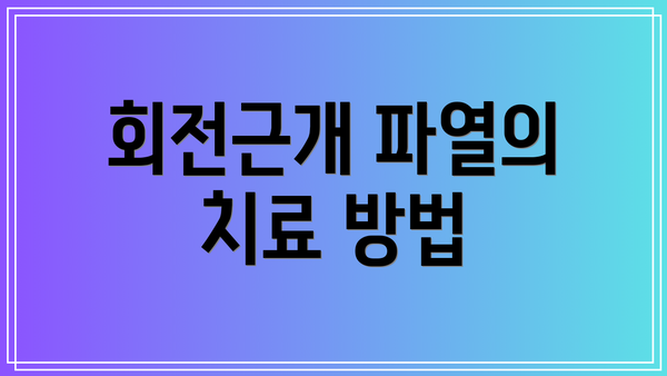 회전근개 파열의 치료 방법