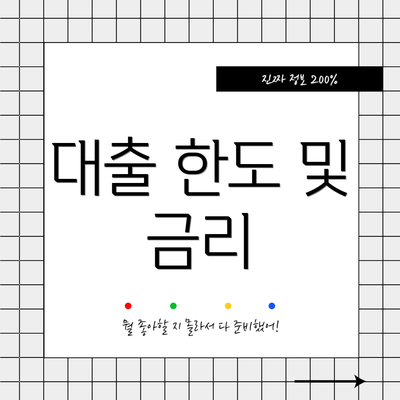 대출 한도 및 금리