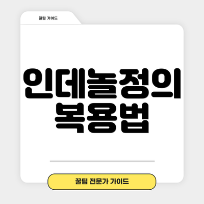 인데놀정의 복용법