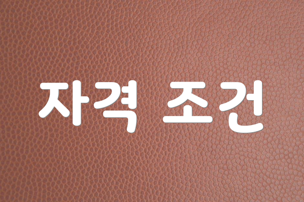 자격 조건