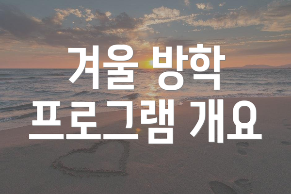 겨울 방학 프로그램 개요
