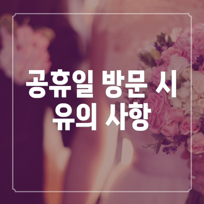 공휴일 방문 시 유의 사항