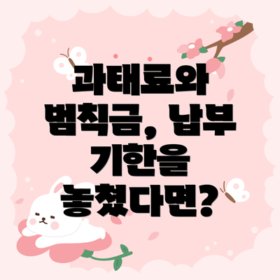 과태료와 범칙금, 납부 기한을 놓쳤다면?