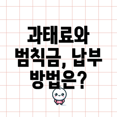 과태료와 범칙금, 납부 방법은?