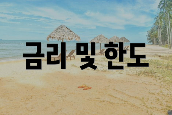 금리 및 한도