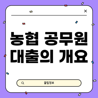 농협 공무원 대출의 개요
