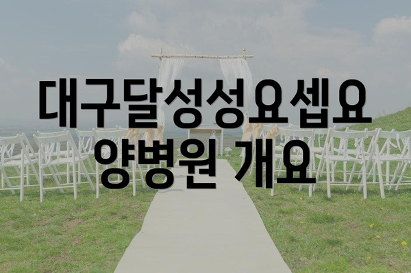대구달성성요셉요양병원 개요