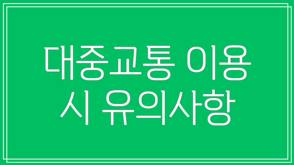대중교통 이용 시 유의사항