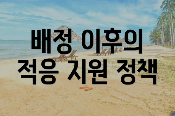 배정 이후의 적응 지원 정책