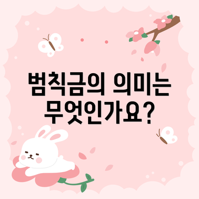 범칙금의 의미는 무엇인가요?