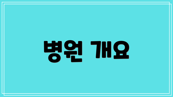 병원 개요