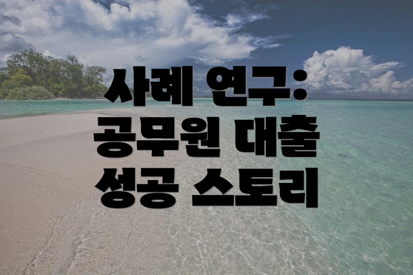 사례 연구: 공무원 대출 성공 스토리