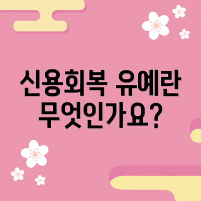 신용회복 유예란 무엇인가요?