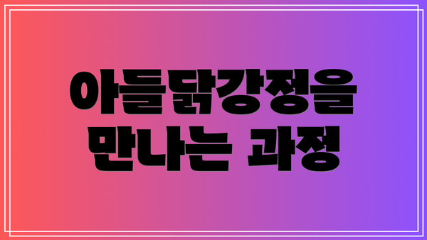아들닭강정을 만나는 과정