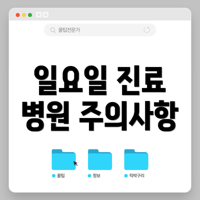 일요일 진료 병원 주의사항