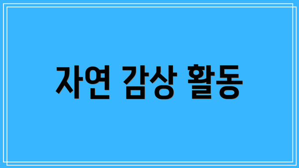 자연 감상 활동