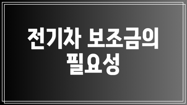 전기차 보조금의 필요성