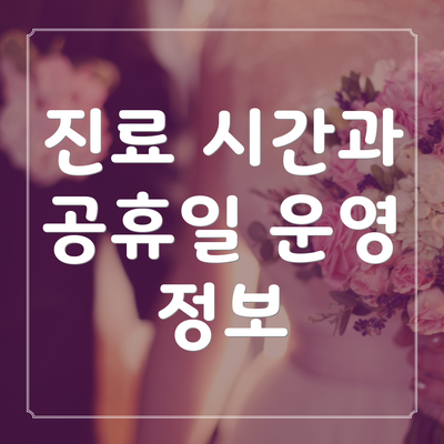 진료 시간과 공휴일 운영 정보