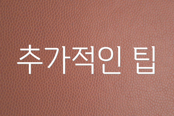 추가적인 팁