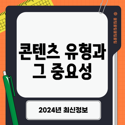 콘텐츠 유형과 그 중요성
