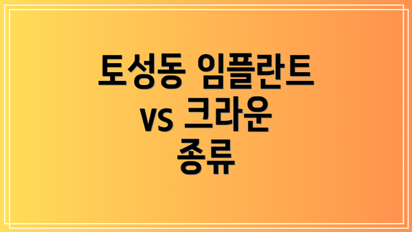 토성동 임플란트 vs 크라운 종류