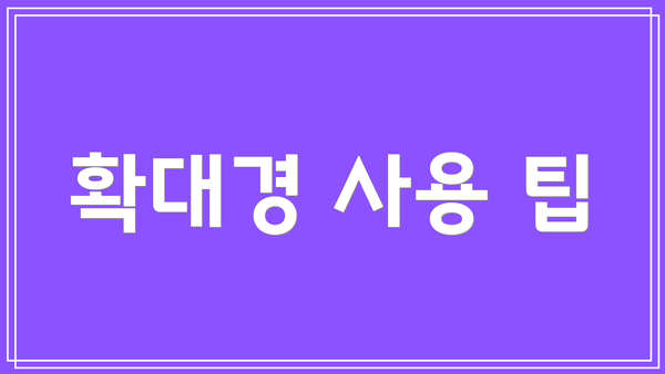 확대경 사용 팁