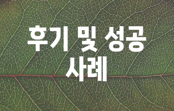 후기 및 성공 사례