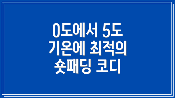 0도에서 5도 기온에 최적의 숏패딩 코디