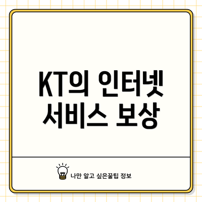 KT의 인터넷 서비스 보상
