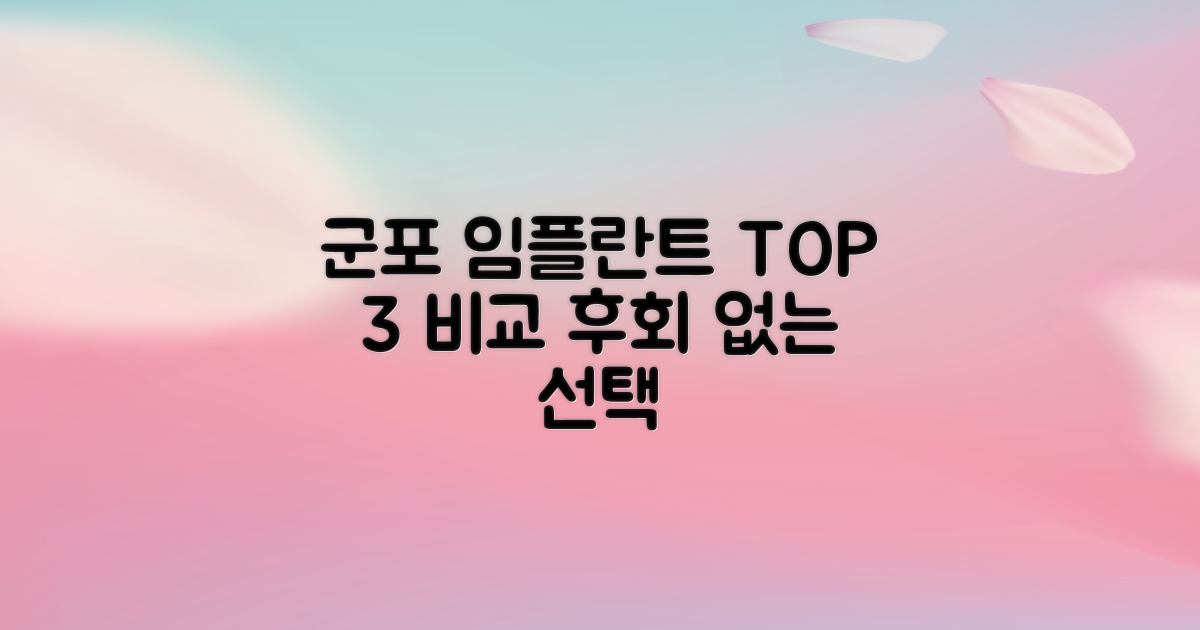 군포 임플란트 치과 TOP 3: 후회 없는 선택을 위한 비교 분석