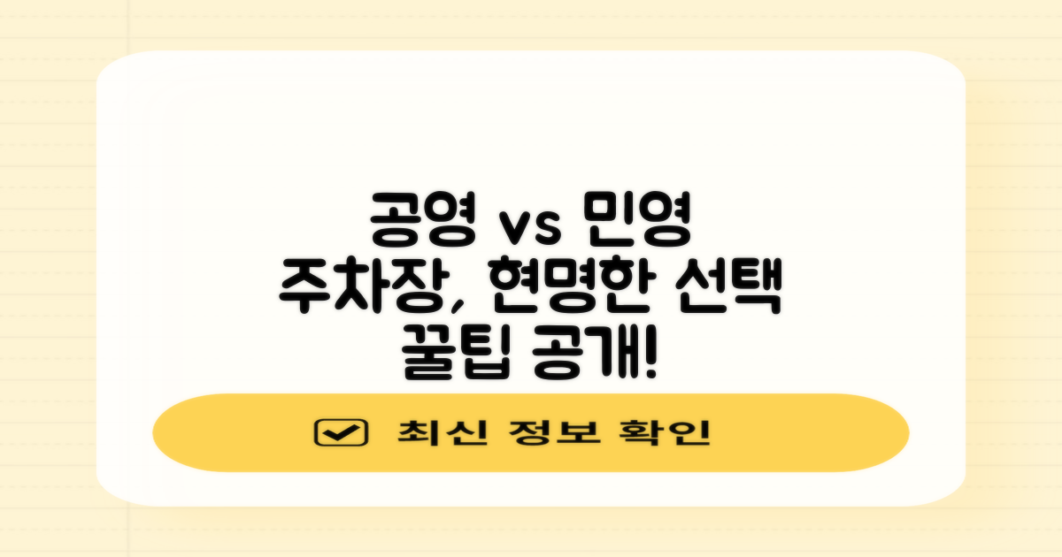 공영 vs 민영 주차장, 현명한 선택