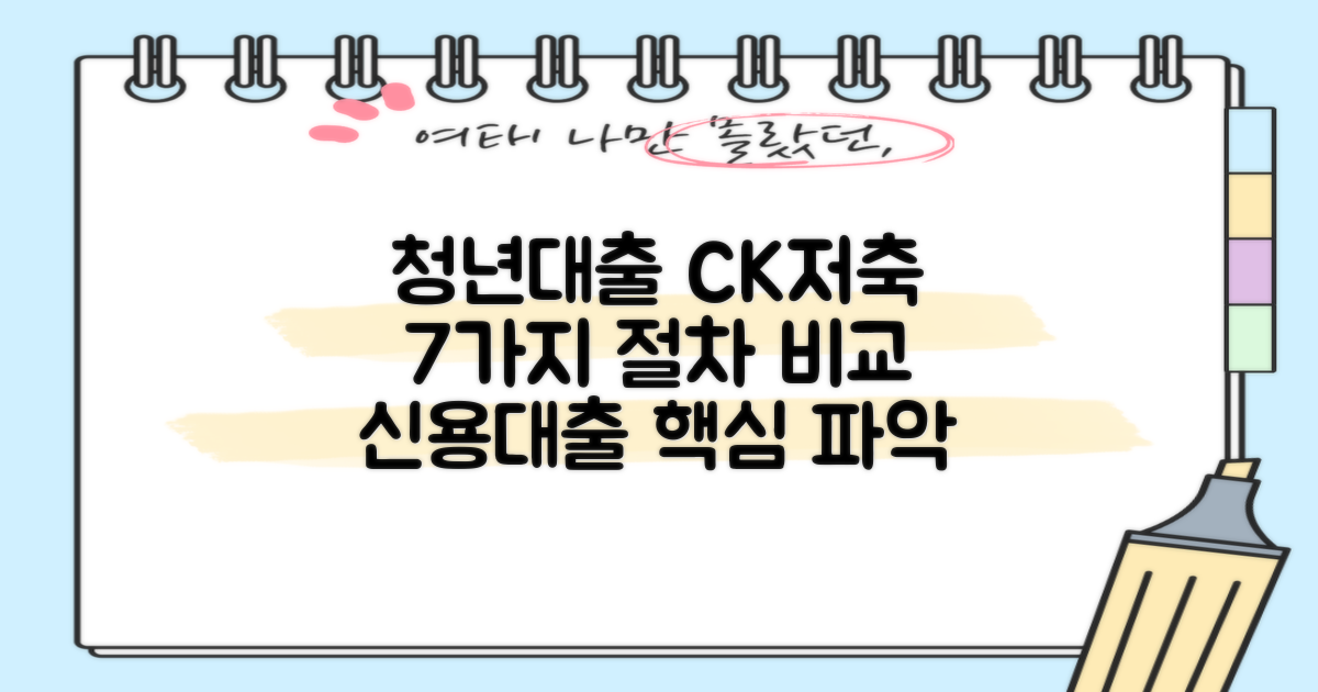 청년대출 CK저축은행 신용대출: 7가지 신청 절차 상세 비교 분석