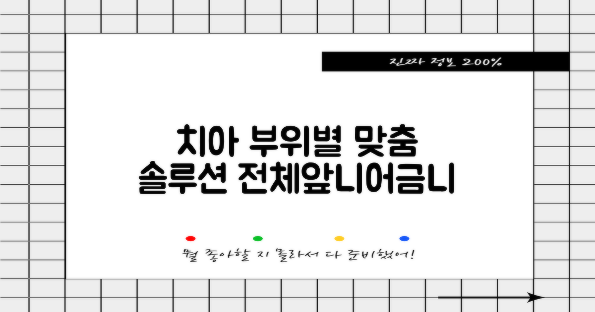 전체, 앞니, 어금니: 부위별 맞춤 솔루션