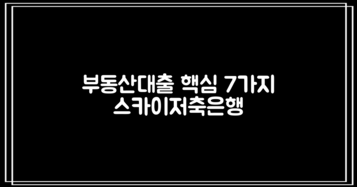 스카이저축은행 부동산담보대출: 7가지 핵심 정보 공개