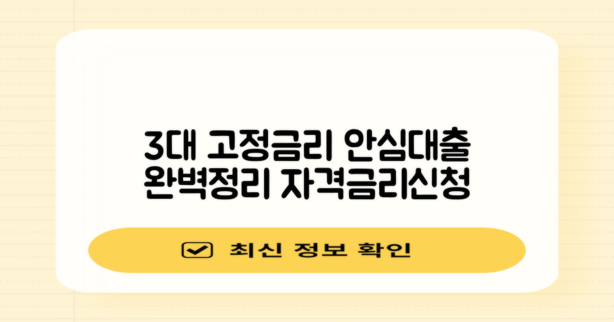 3%대 고정금리! 안심대출 자격, 금리, 신청 총정리