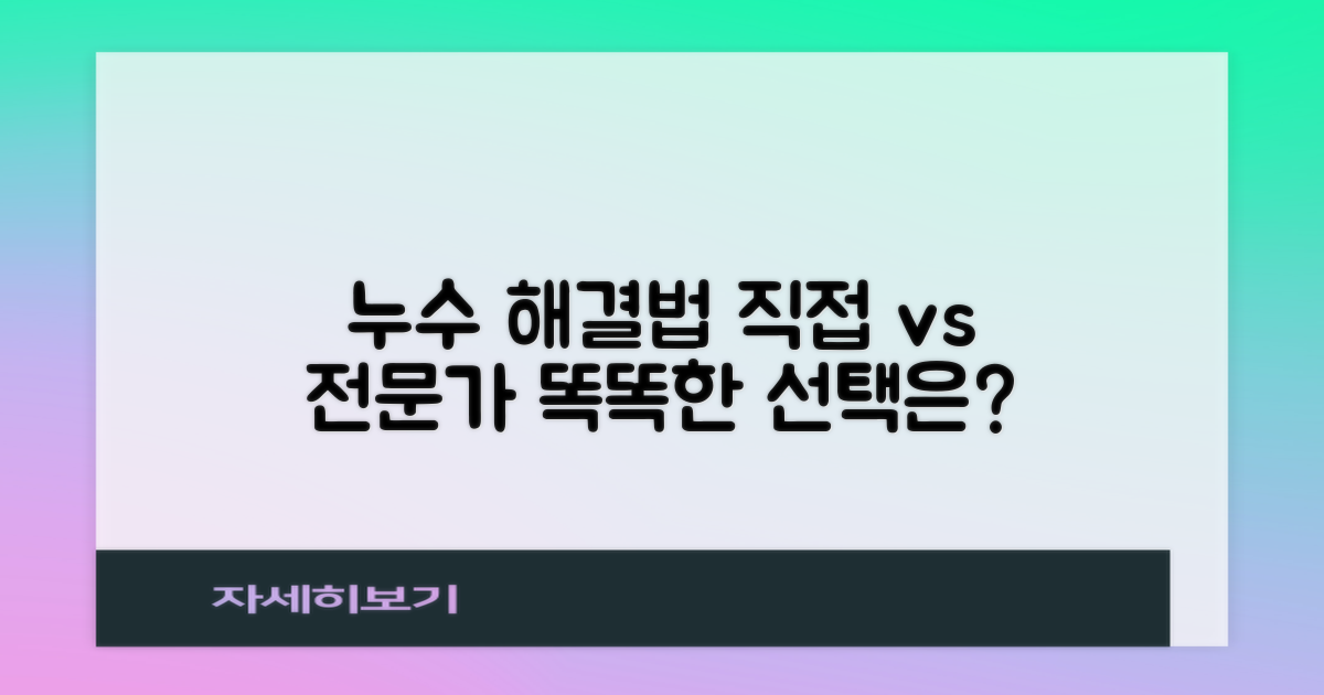 살면서 누수, 어떻게 해결해야 할까? 직접 vs 전문가, 현명한 선택은?